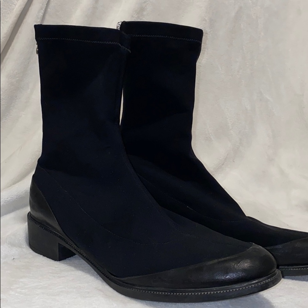 Salvatore Ferragamo Black Leather / Fabric Boots